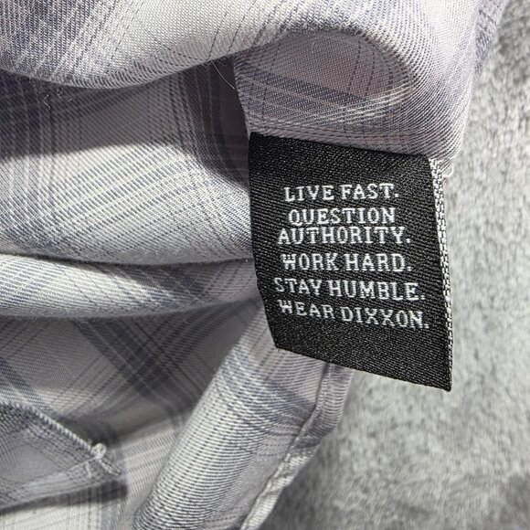 Dixxon Shirt Womens Small Gray Plaid Short Sleeve Button Down The Ridgeline - Picture 8 of 10